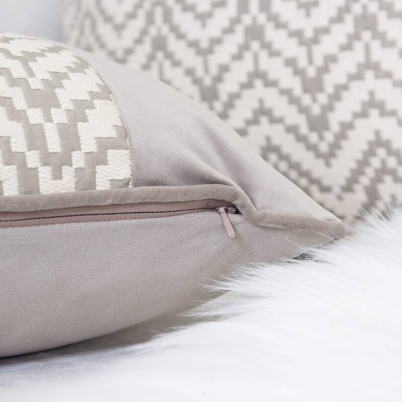 Hannah Chevron Bow Throw Pillow, 14"x20"