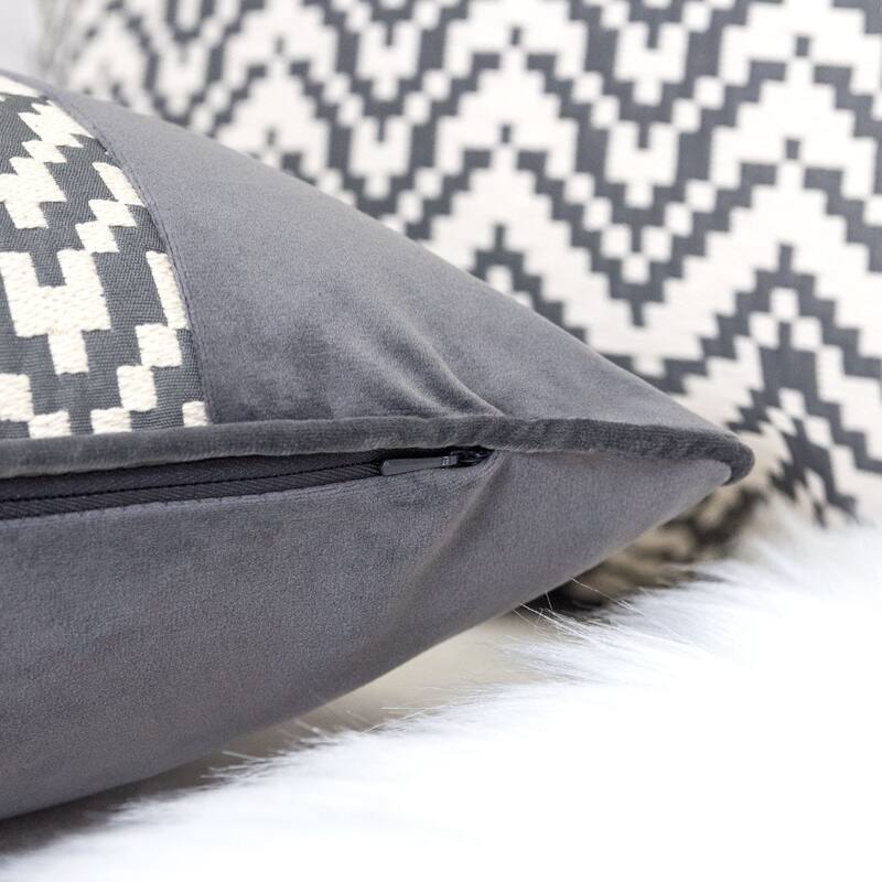 Hannah Chevron Bow Throw Pillow, 14"x20"