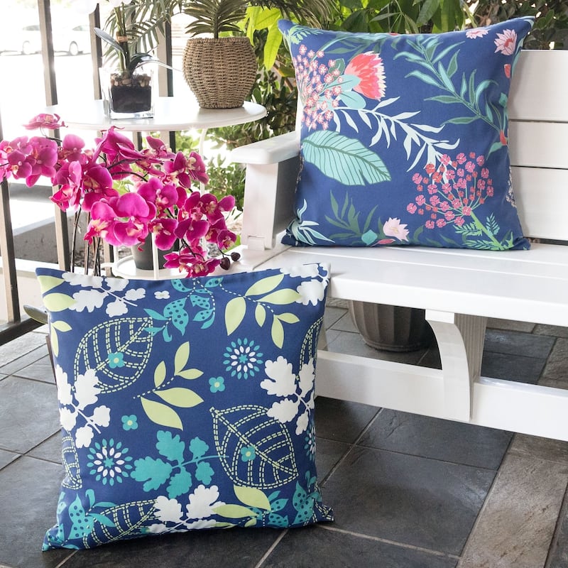 Outdoor Pillow, Tropical Leaf 20x20