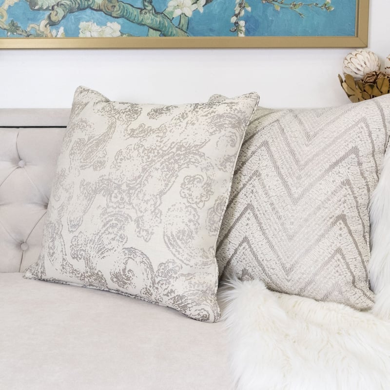 Nora Jacquard 20" Square Decorative Throw Pillow