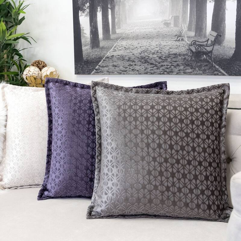 Isabella Jacquard Throw Pillow, Violet Faya