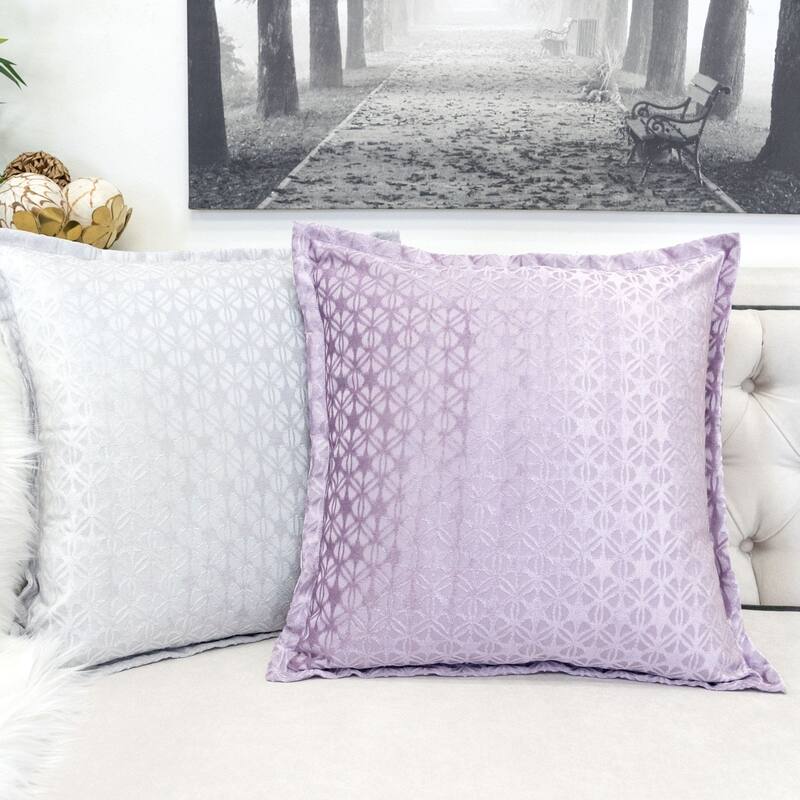 Isabella Jacquard Throw Pillow, Violet Faya