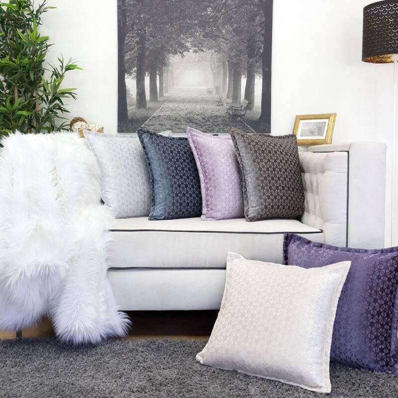 Isabella Jacquard Throw Pillow, Violet Faya