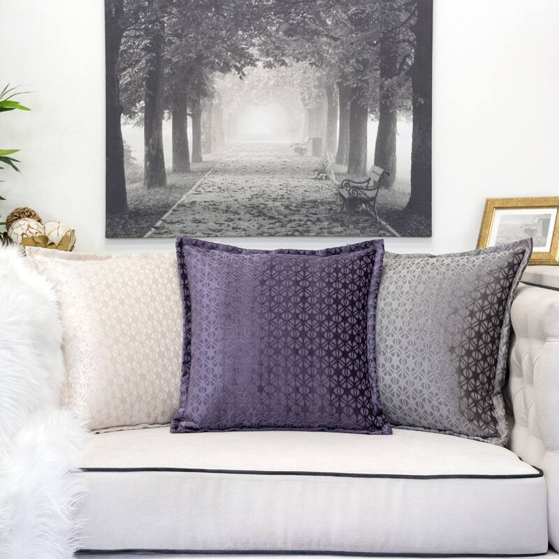 Isabella Jacquard Throw Pillow, Violet Faya