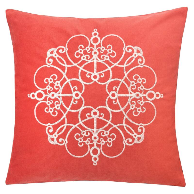 Arianna Embroidery 20" Square Decorative Throw Pillow
