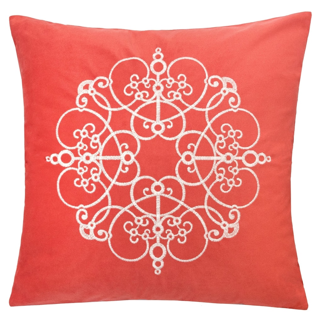 Arianna Embroidery 20" Square Decorative Throw Pillow