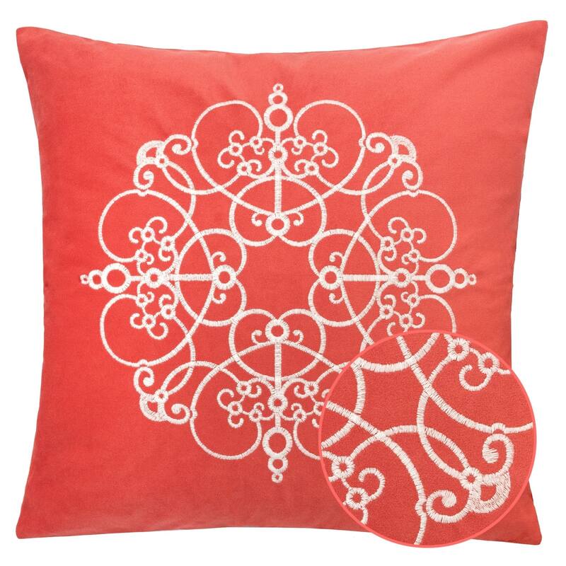 Arianna Embroidery 20" Square Decorative Throw Pillow