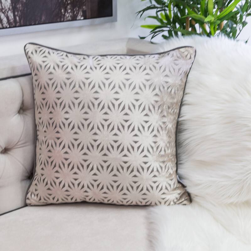 Allison Modern Velvet 20" Square Decorative Throw Pillow