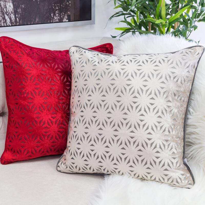 Allison Modern Velvet 20" Square Decorative Throw Pillow