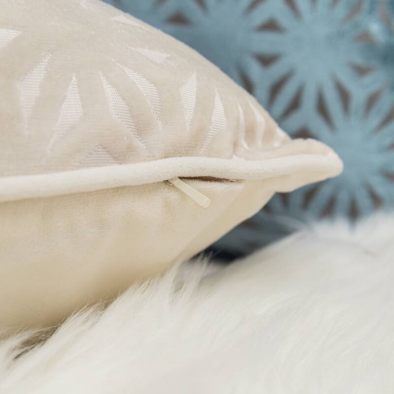 Allison Modern Velvet 20" Square Decorative Throw Pillow