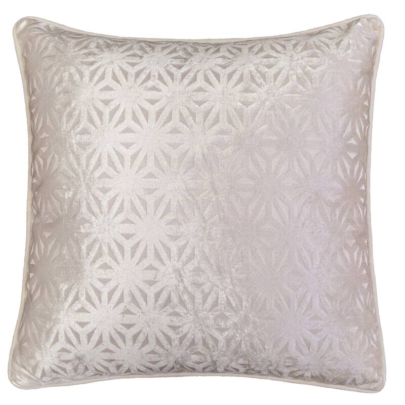Allison Modern Velvet 20" Square Decorative Throw Pillow - Ivory