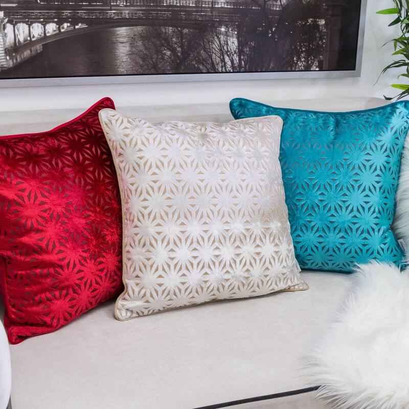 Allison Modern Velvet 20" Square Decorative Throw Pillow