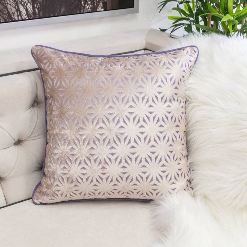 Allison Modern Velvet 20" Square Decorative Throw Pillow