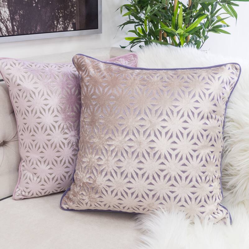 Allison Modern Velvet 20" Square Decorative Throw Pillow