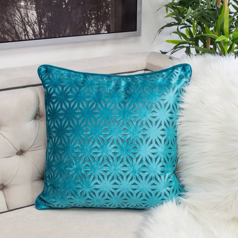 Allison Modern Velvet 20" Square Decorative Throw Pillow