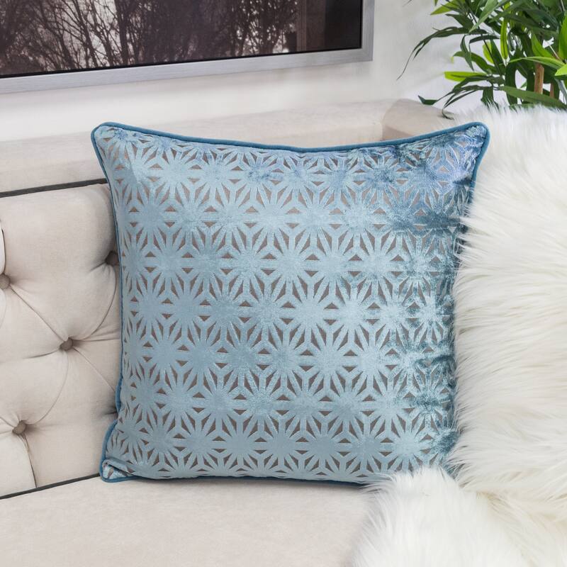 Allison Modern Velvet 20" Square Decorative Throw Pillow