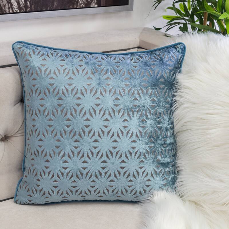 Allison Modern Velvet 20" Square Decorative Throw Pillow