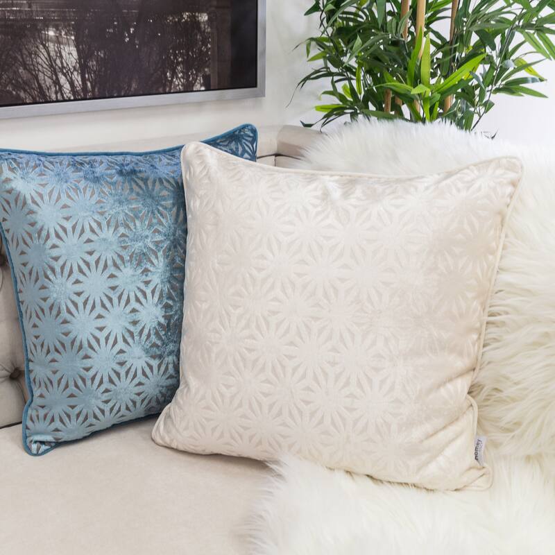 Allison Modern Velvet 20" Square Decorative Throw Pillow