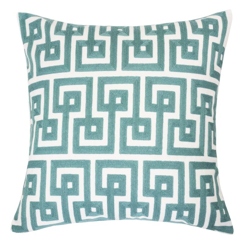 Jenny Cotton 20" Square Decorative Throw Pillow - Spa