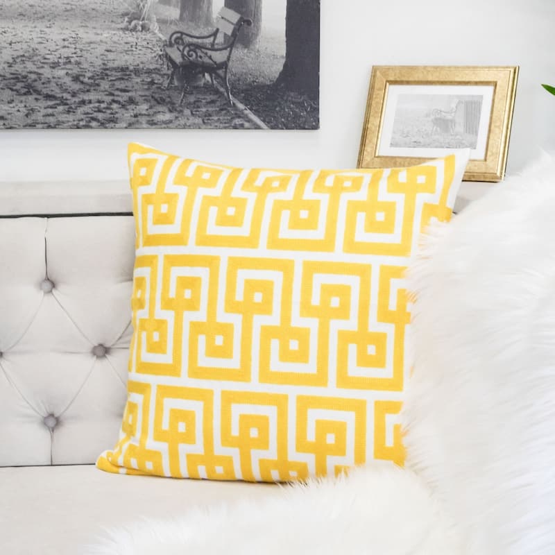 Jenny Cotton 20" Square Decorative Throw Pillow