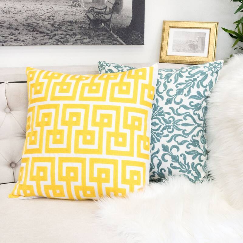 Jenny Cotton 20" Square Decorative Throw Pillow