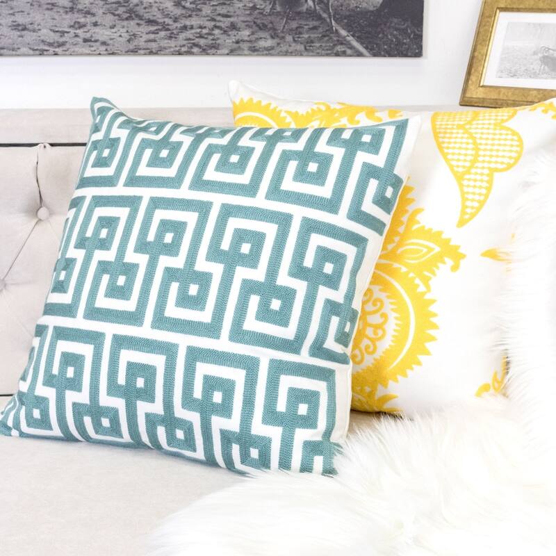 Jenny Cotton 20" Square Decorative Throw Pillow