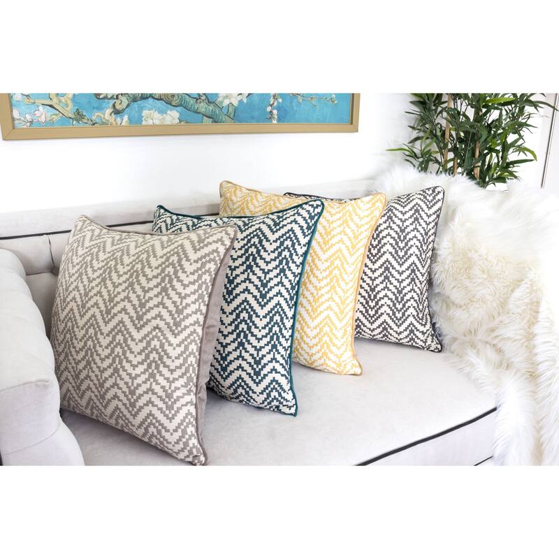 Zoe Chevron Bow 20" Square Decorative Throw Pillow