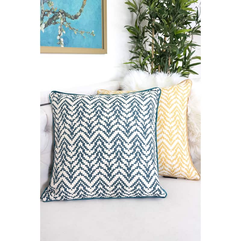 Zoe Chevron Bow 20" Square Decorative Throw Pillow