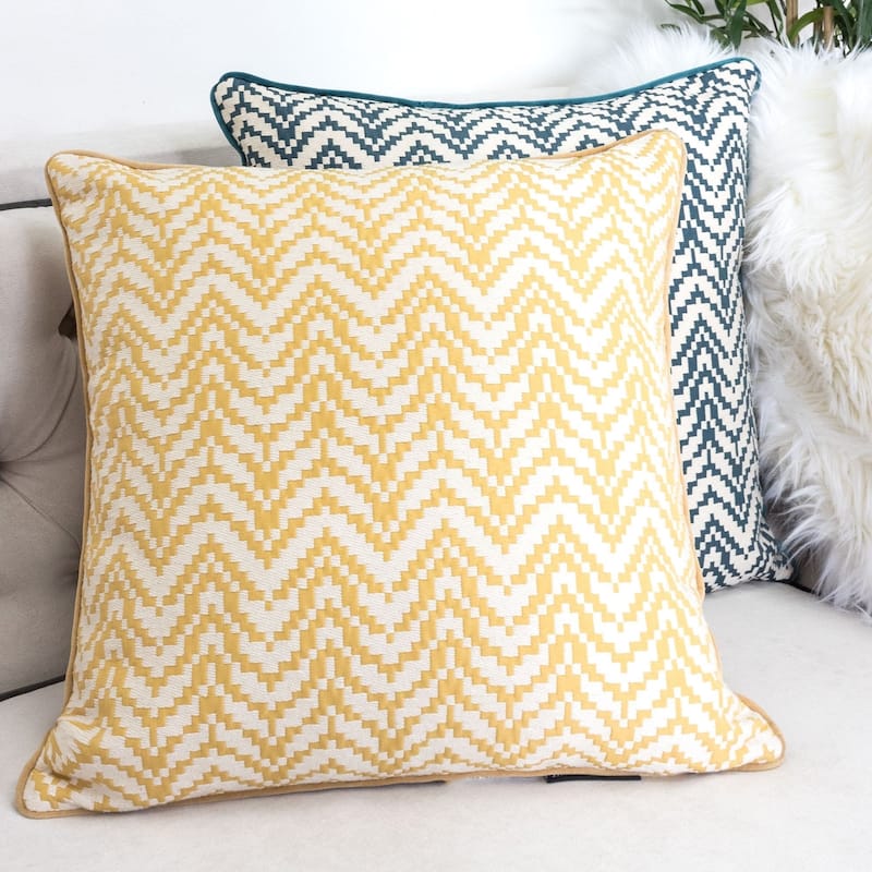 Zoe Chevron Bow 20" Square Decorative Throw Pillow
