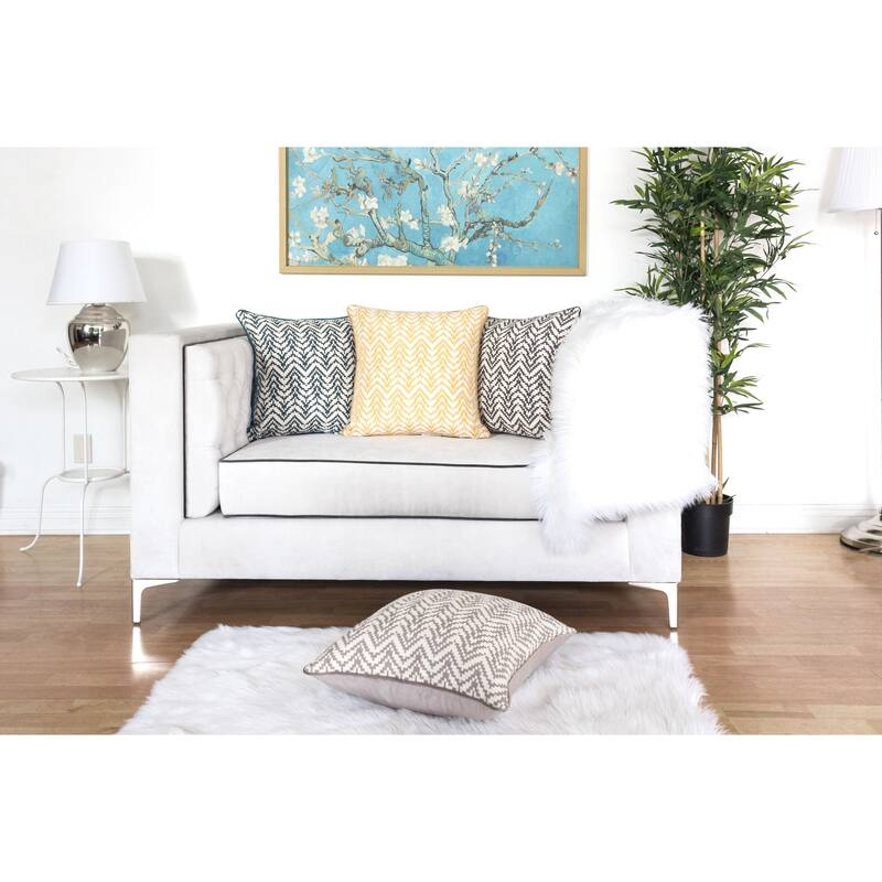 Zoe Chevron Bow 20" Square Decorative Throw Pillow
