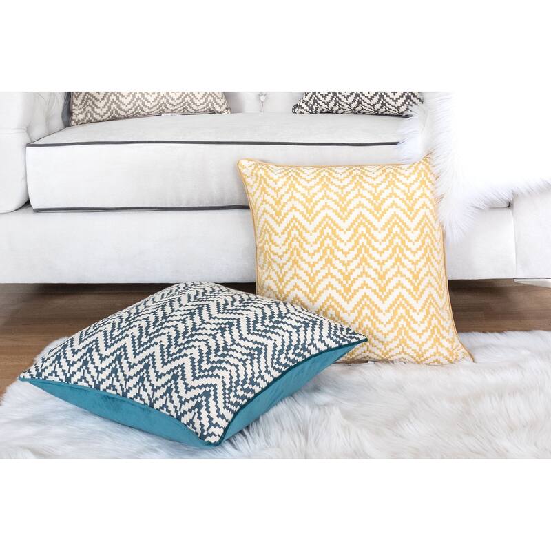 Zoe Chevron Bow 20" Square Decorative Throw Pillow