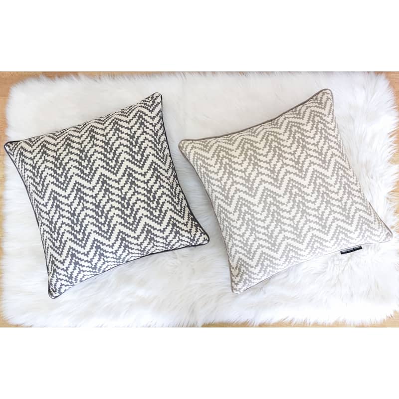 Zoe Chevron Bow 20" Square Decorative Throw Pillow