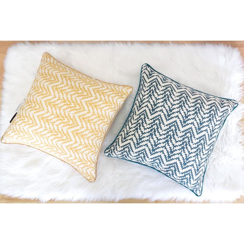 Zoe Chevron Bow 20" Square Decorative Throw Pillow