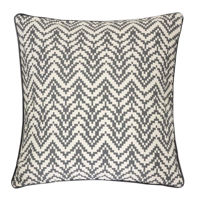 Zoe Chevron Bow 20" Square Decorative Throw Pillow - Gray