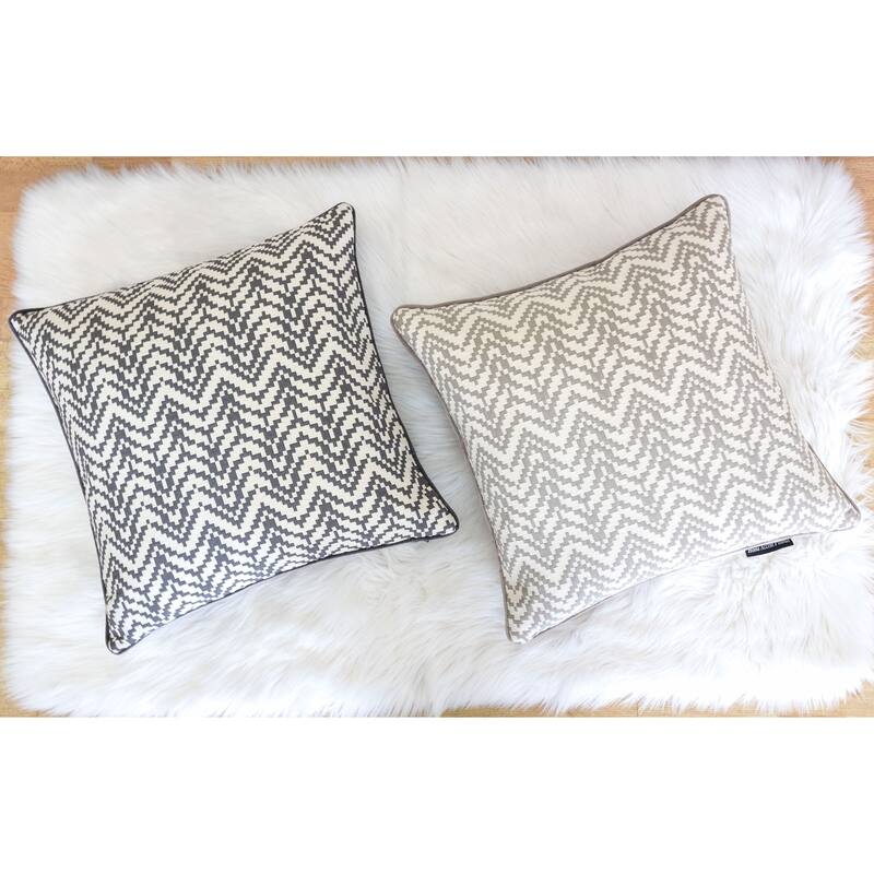 Zoe Chevron Bow 20" Square Decorative Throw Pillow