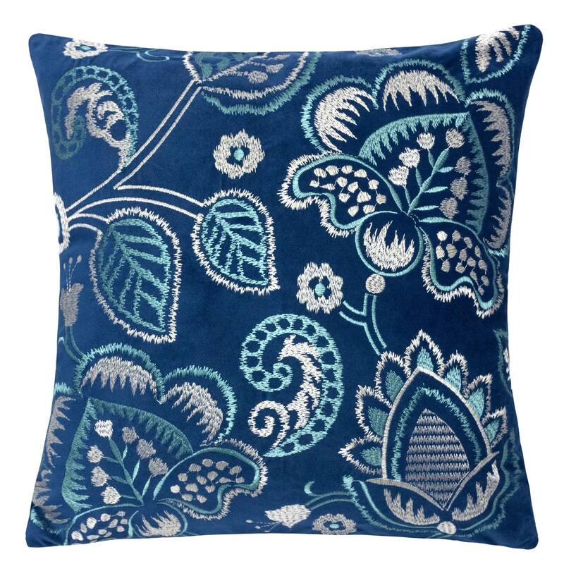 Embroidery 20-inch Square Decorative Throw Pillow by Havenside Home