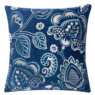 Embroidery 20-inch Square Decorative Throw Pillow by Havenside Home