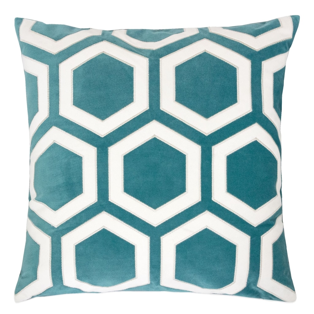 Sadie Applique Velvet 20" Square Decorative Throw Pillow