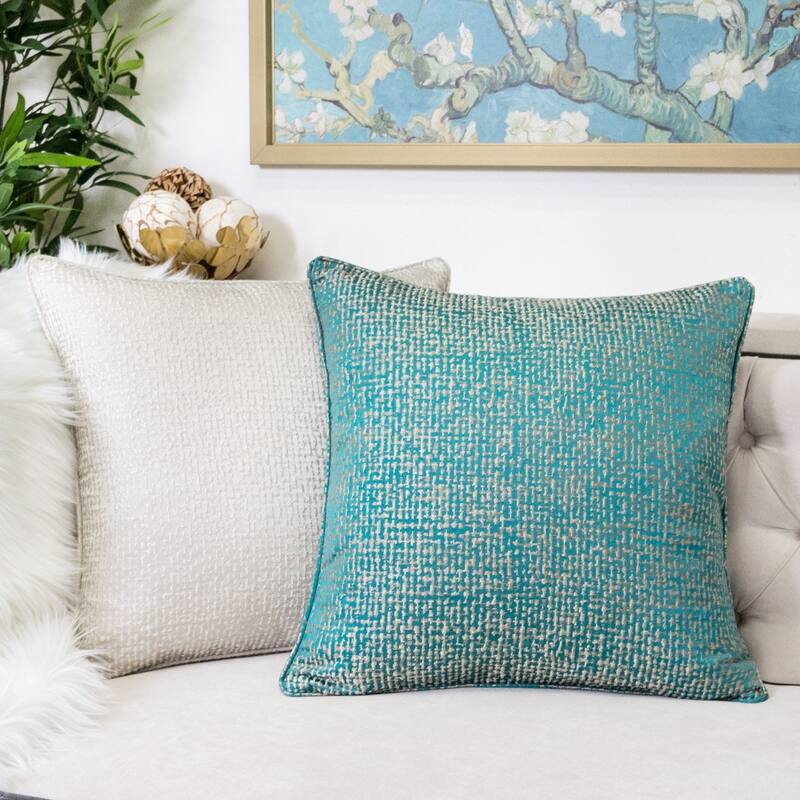 Chloe Jacquard Plaid Throw Pillow