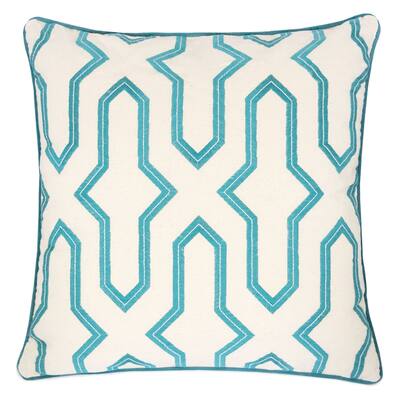 Adeline Embroidery Cotton 20" Square Decorative Throw Pillow