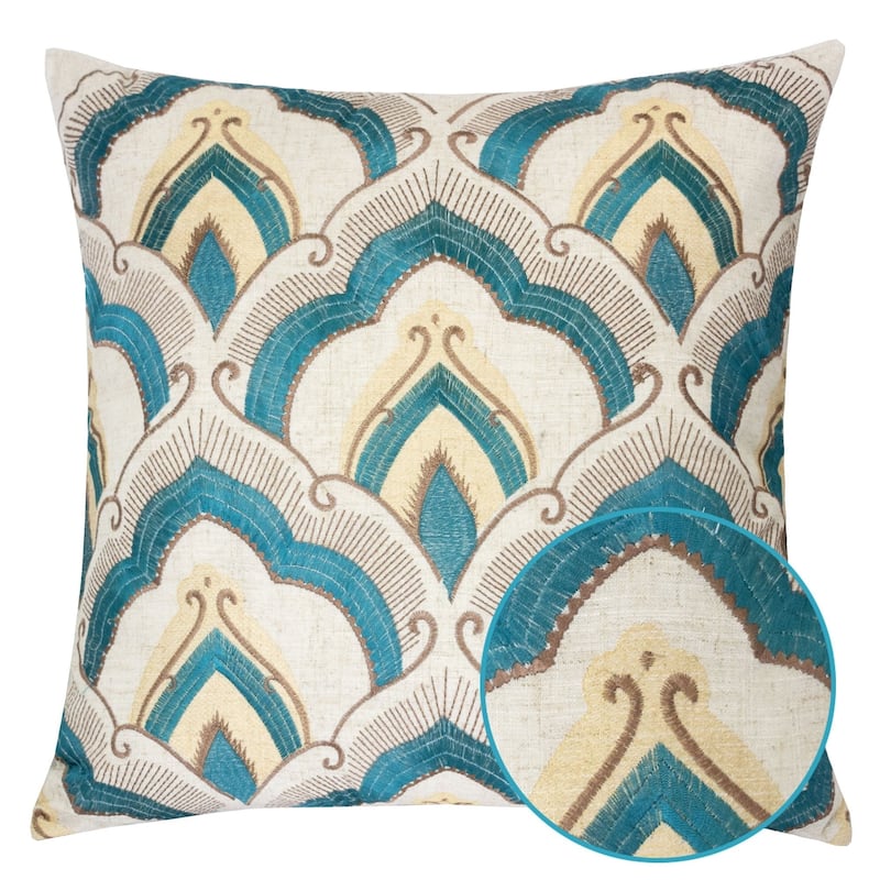 Amy Embroidery 20" Square Decorative Throw Pillow