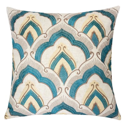 Amy Embroidery 20" Square Decorative Throw Pillow