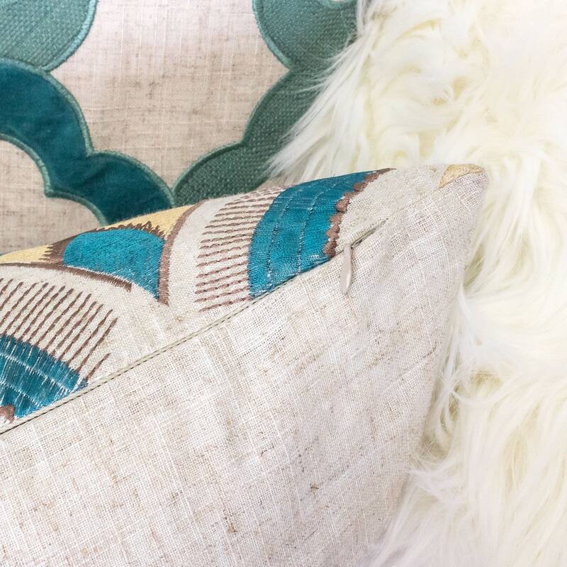Amy Embroidery 20" Square Decorative Throw Pillow