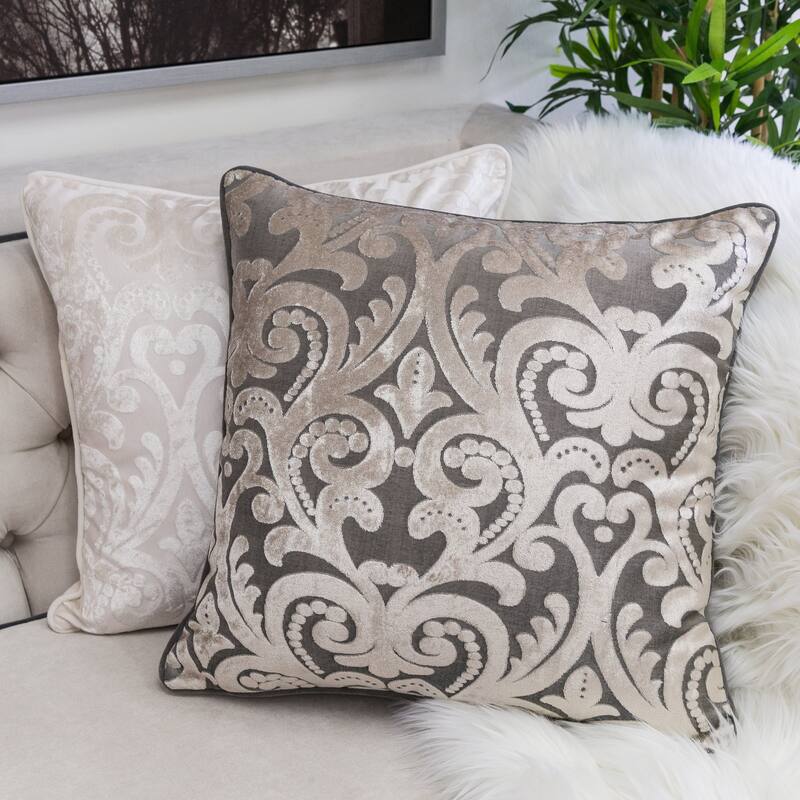 Hailey Modern Velvet 20" Square Decorative Throw Pillow