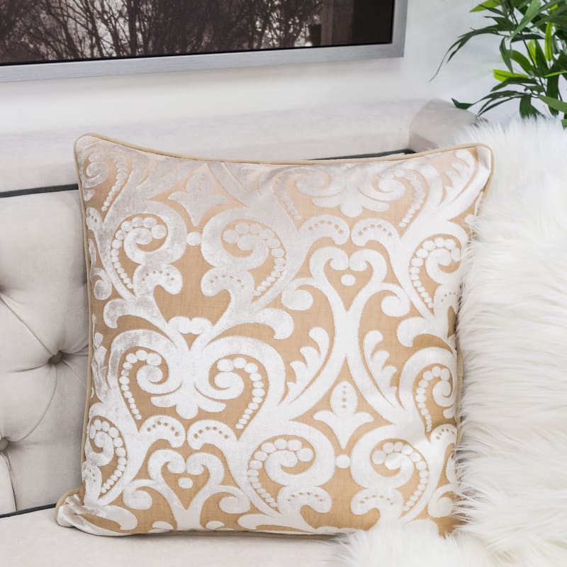 Hailey Modern Velvet 20" Square Decorative Throw Pillow