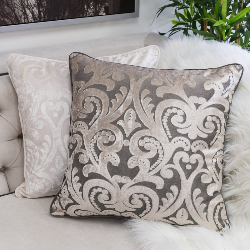 Hailey Modern Velvet 20" Square Decorative Throw Pillow