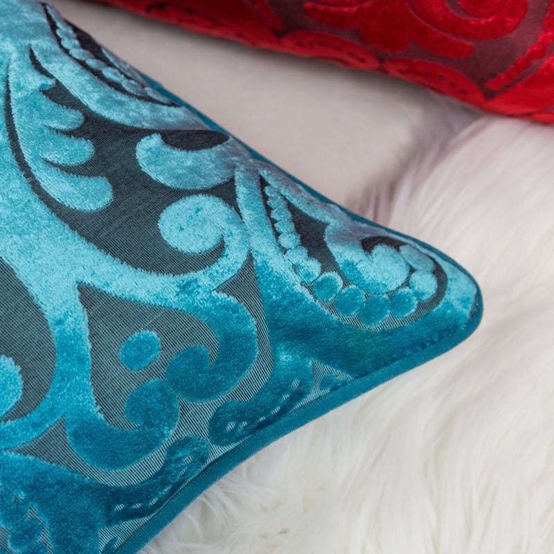 Hailey Modern Velvet 20" Square Decorative Throw Pillow