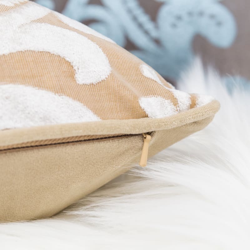 Hailey Modern Velvet 20" Square Decorative Throw Pillow