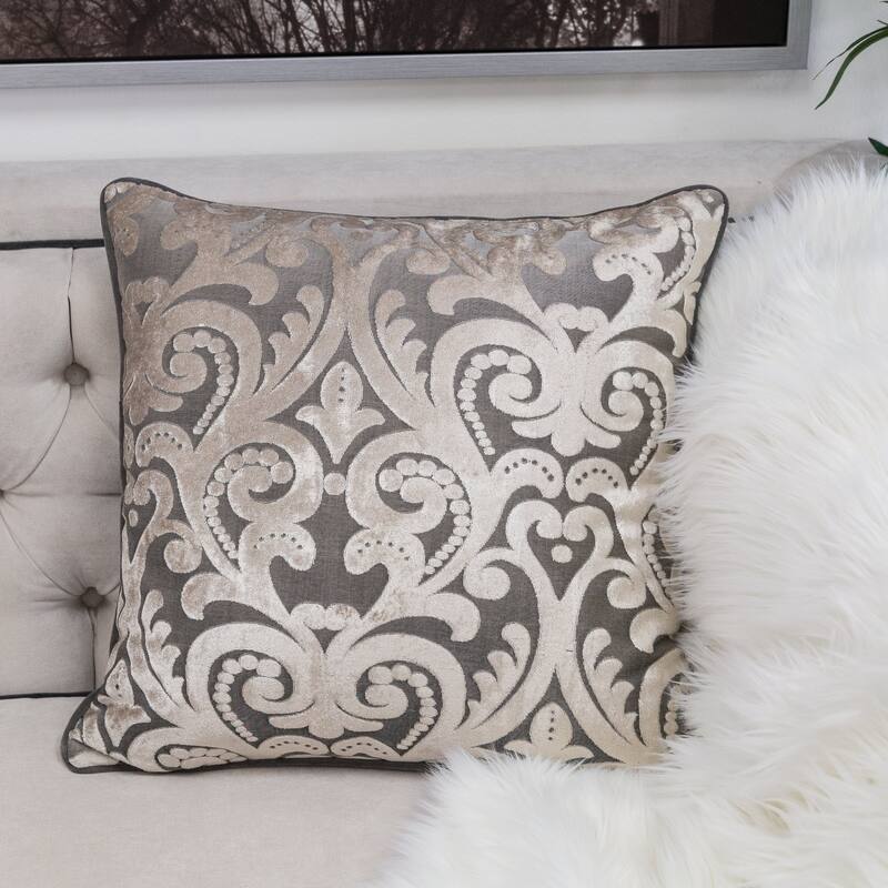 Hailey Modern Velvet 20" Square Decorative Throw Pillow