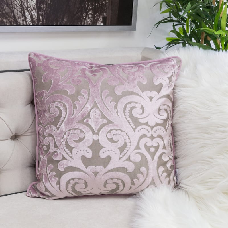 Hailey Modern Velvet 20" Square Decorative Throw Pillow